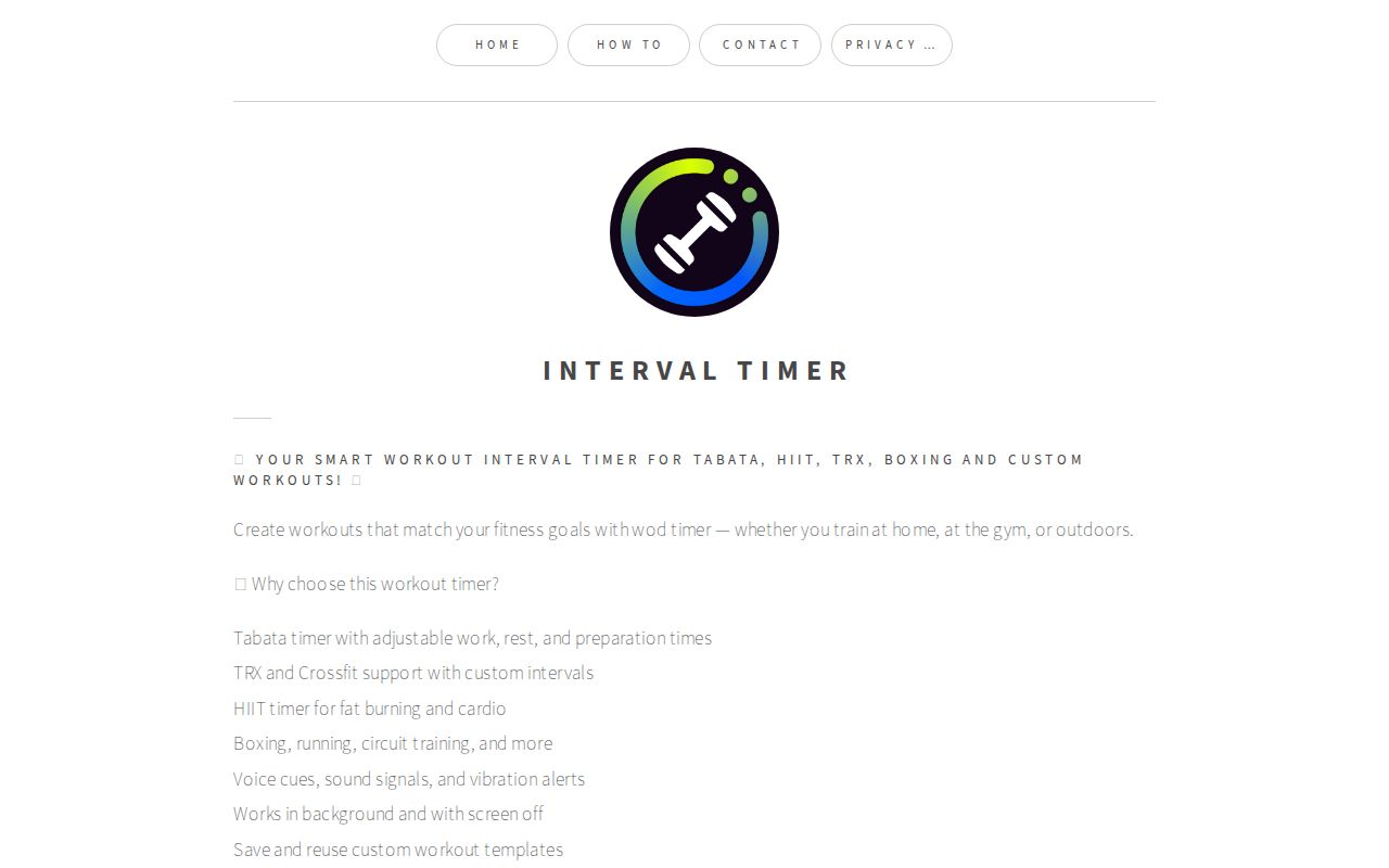 Interval Timer: TRX, TABATA, Boxing
